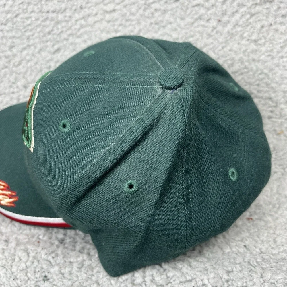 Vintage Minnesota Wild Hat Cap Strap Back‎ Green NHL Hockey Lodge Embroidered